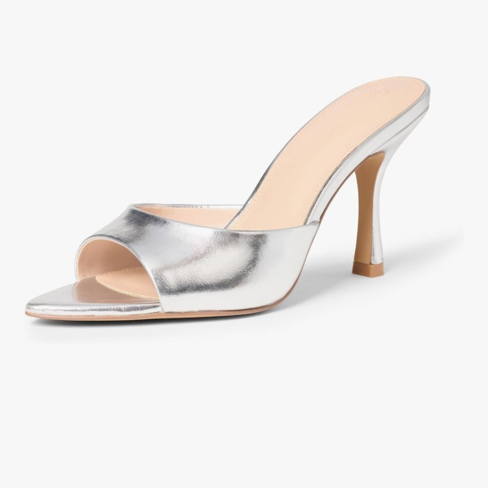 The Drop Mandy Pointed Toe Heeled Sandle  Size 7  Silver